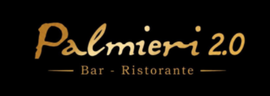 Logo Palmieri 2.0 in oro su sfondo nero, con la scritta 