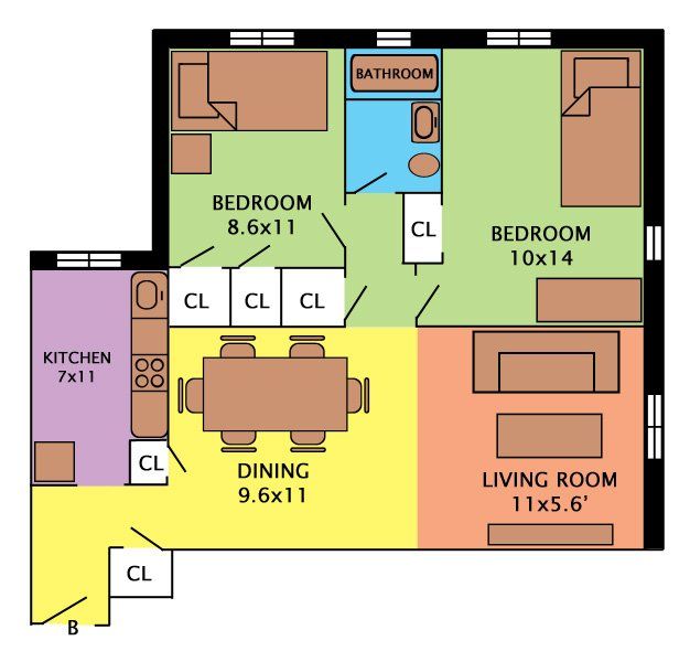 Two Bedroom Apartment Fairfield, Bridgeport, & Stratford, CT
