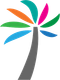 icona palma con foglie colorate