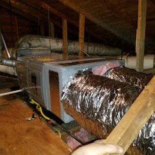 An attic AC repair in Chandler, OK by Caldwell Heat and Air
