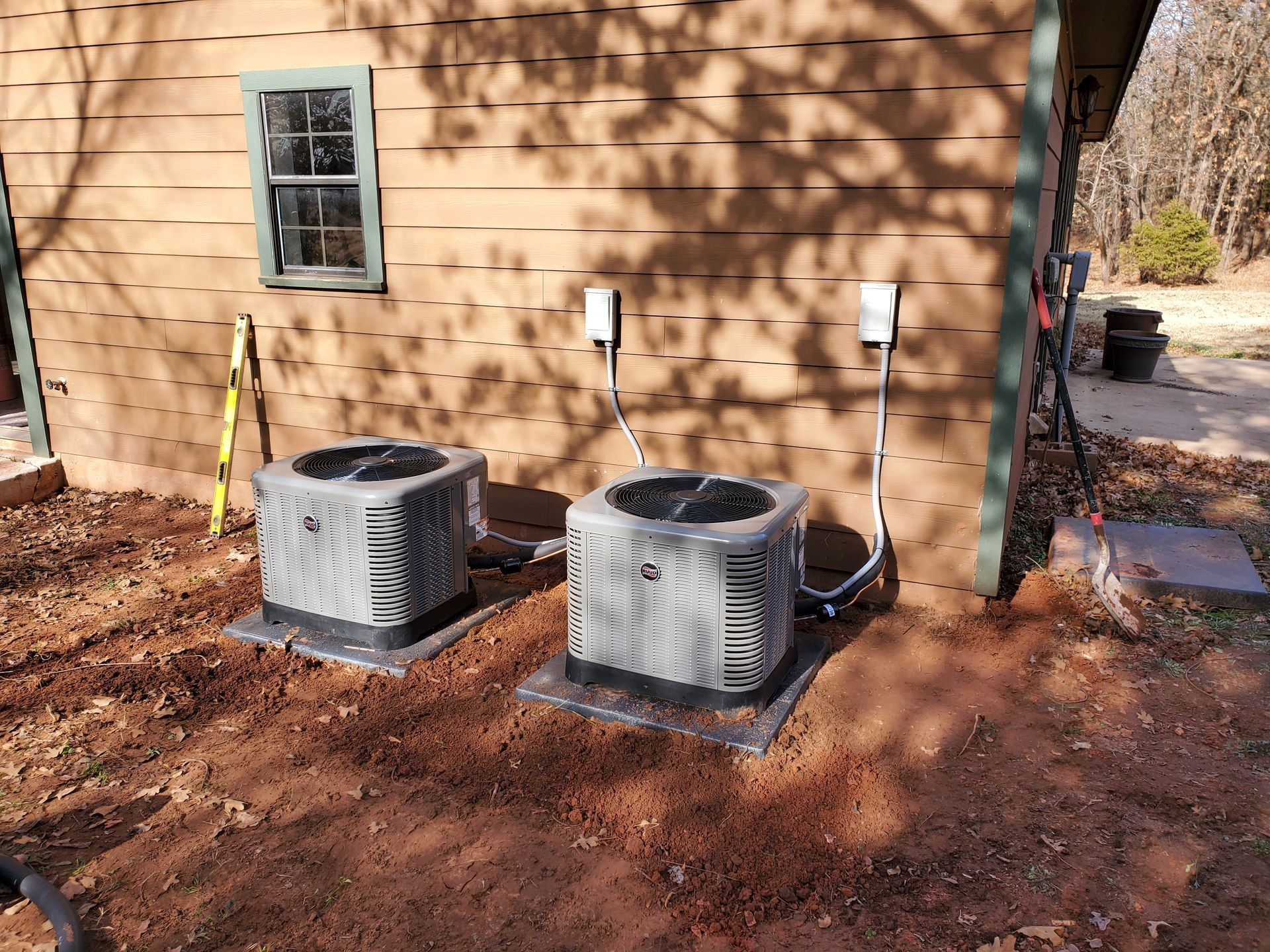 A residential AC replacement in Chandler, OK by Caldwell Heating and Air