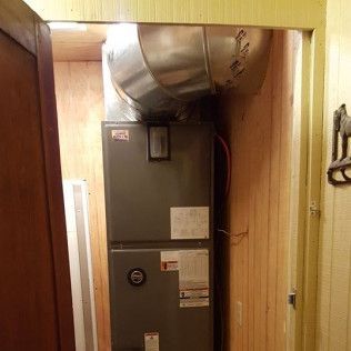 A furnace needing replacement in Chandler, OK by Caldwell Heat and Air