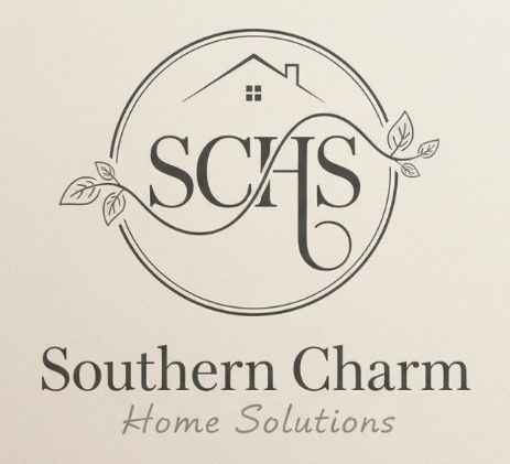 Logo for Southern Charm Home Solutions: circular design with initials "SCHS" and house icon.