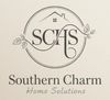Logo for Southern Charm Home Solutions: circular design with initials "SCHS" and house icon.