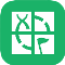 Groen spreadsheetpictogram met een witte 