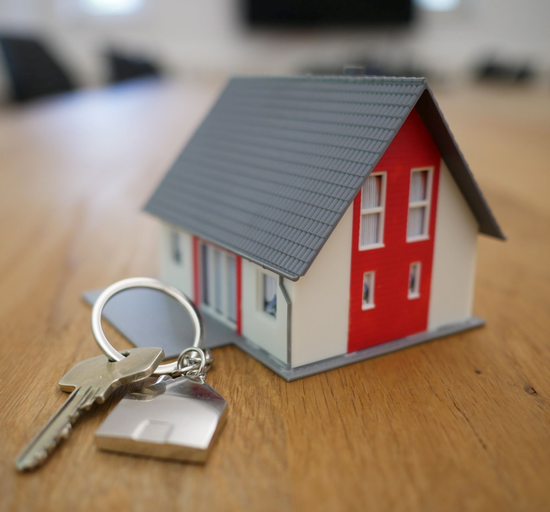 Small model house with a set  of keys
