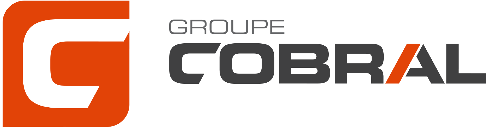 Un logo du groupe cobral est affiché sur un fond blanc