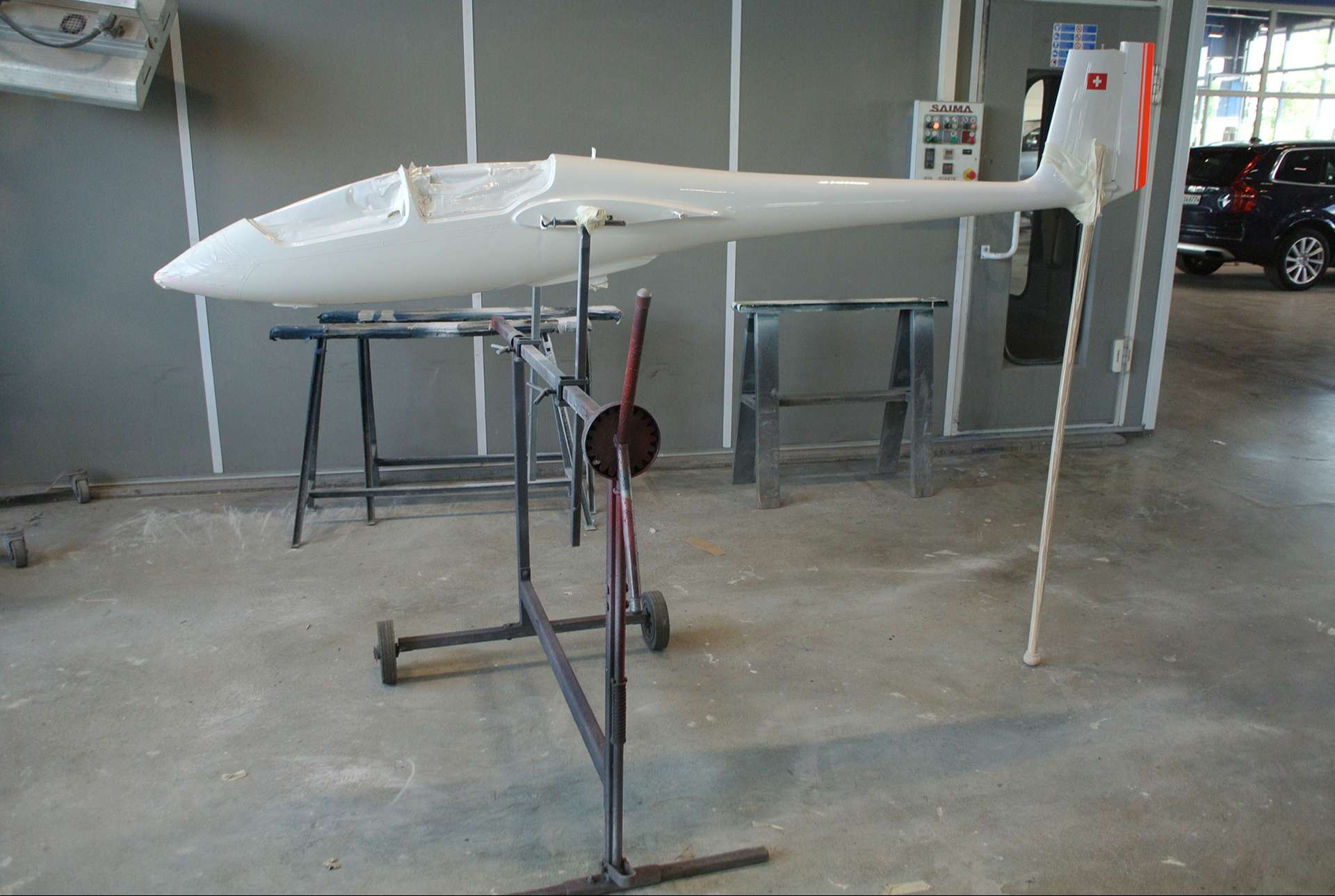 Glider renovation at Binggeli body shop