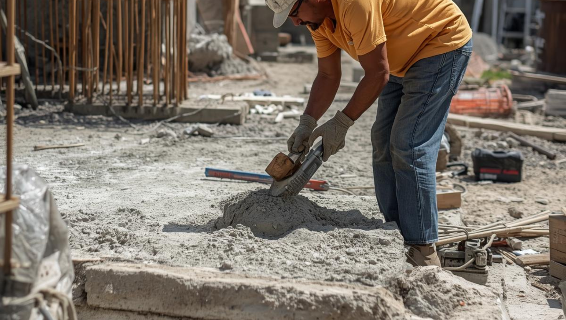 Concrete contractor finishing a concrete surface in Phoenix AZ