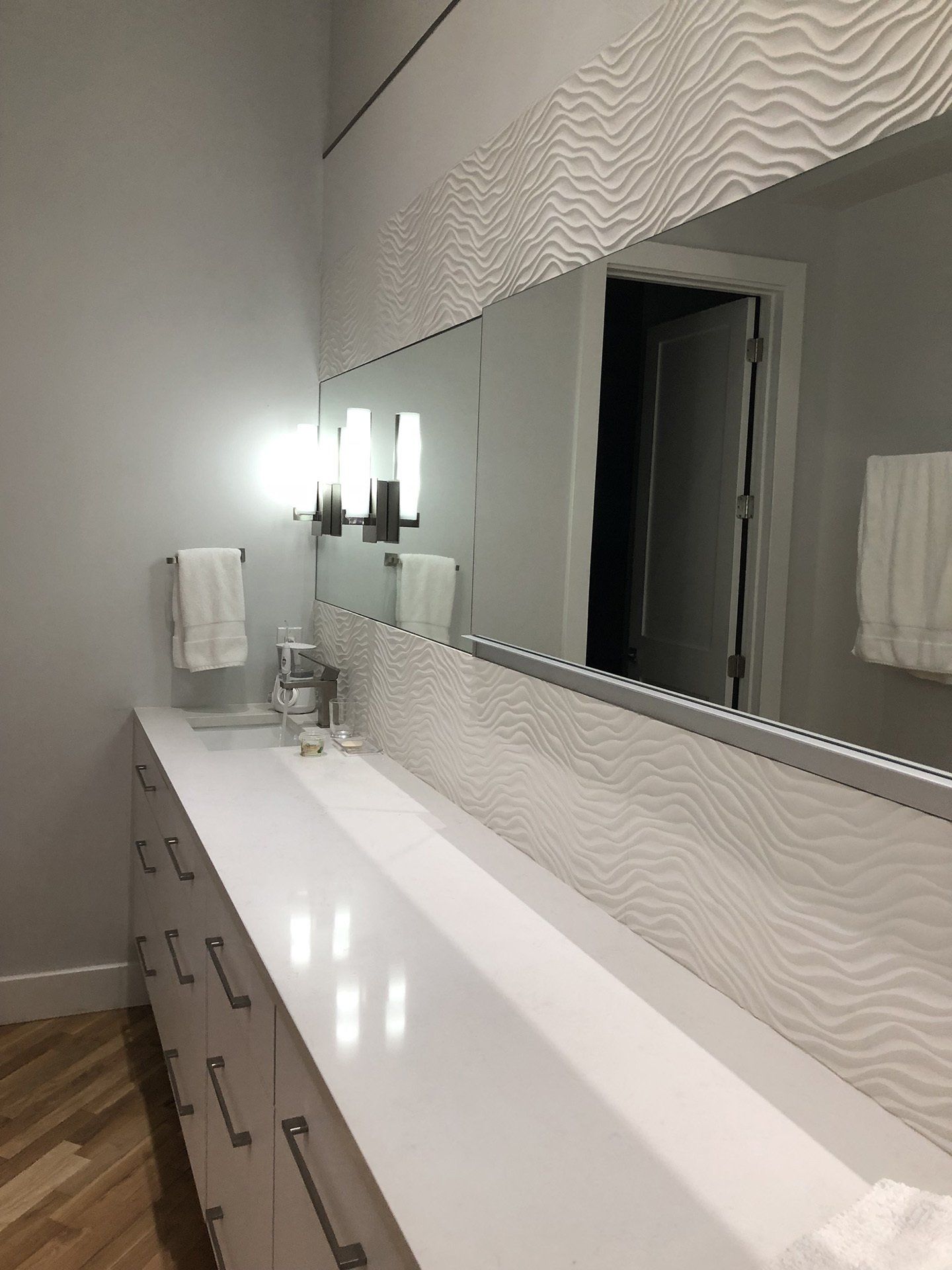 Bathroom with Wide Mirror Remodel — Lakewood, CO — Altitude Contractors