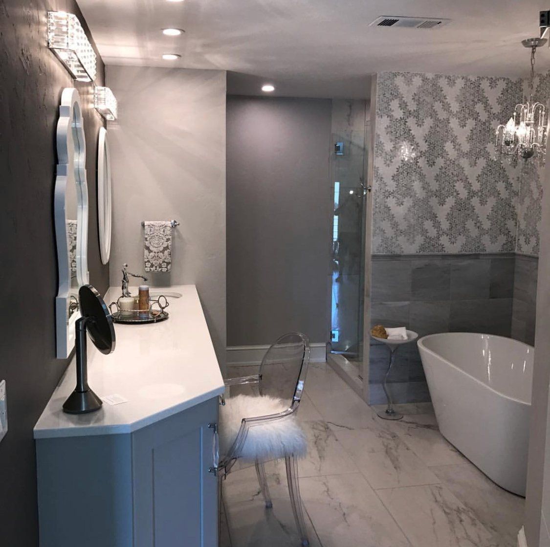 Bathroom with Gray Walls Remodel — Lakewood, CO — Altitude Contractors