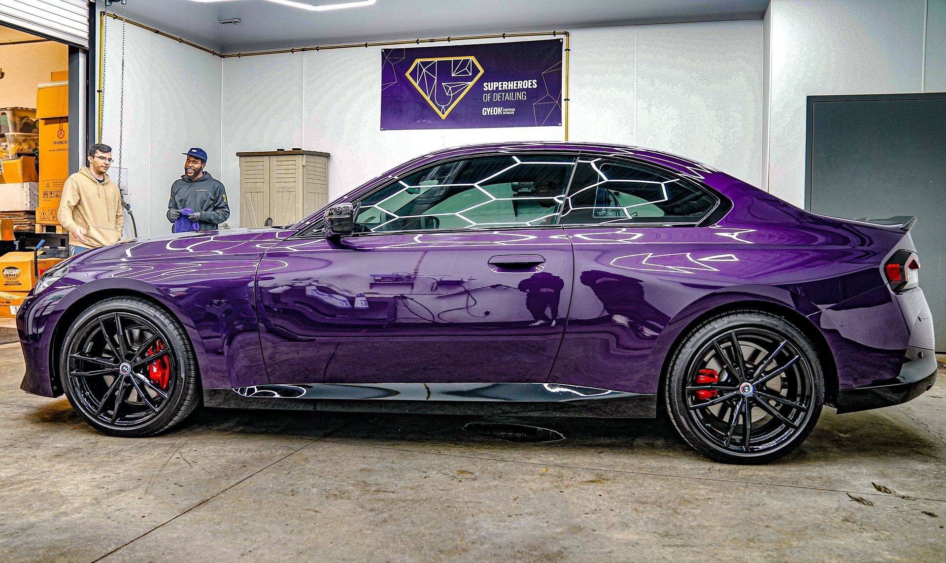 ceramic coating on a black car