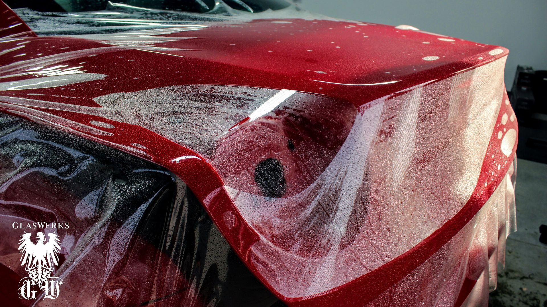 ceramic coating on a black car