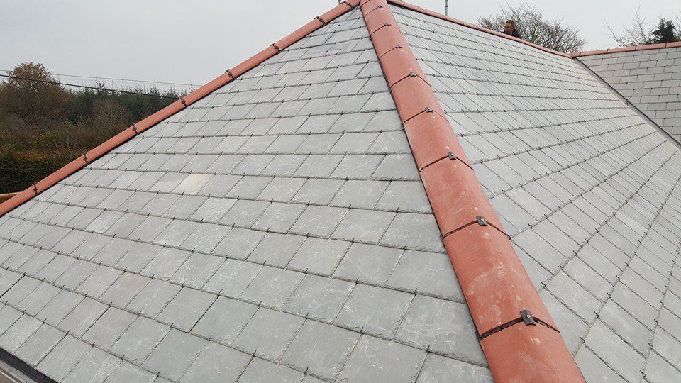 Roof with different tile colours