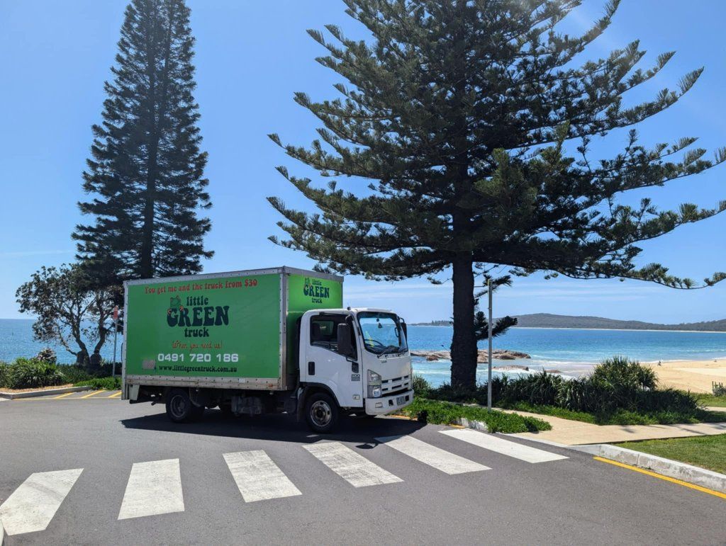 A Green Truck is Parked on the Side of the Road — Little Green Truck Port Macquarie in Kempsey, NSW