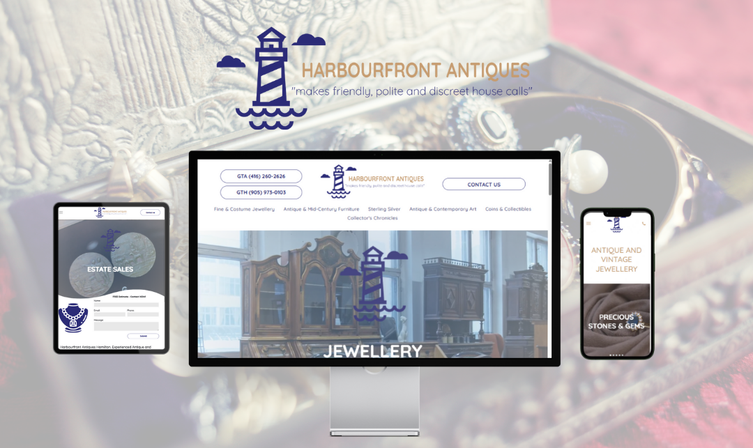 Harbourfront Antiques  3 device web design 