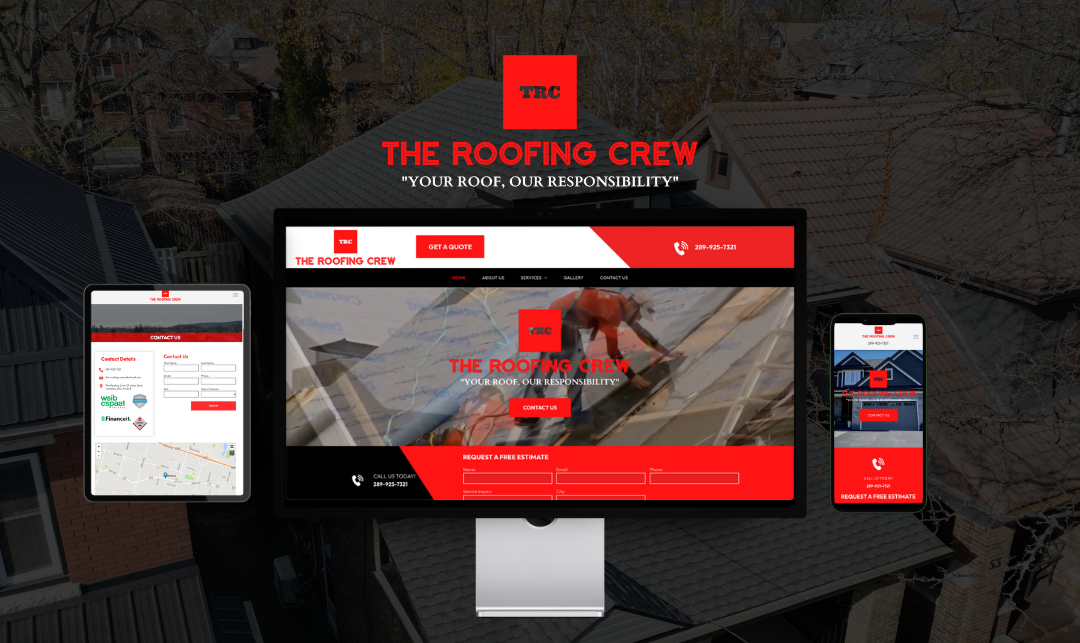 The Roofing Crew  3 device web design 