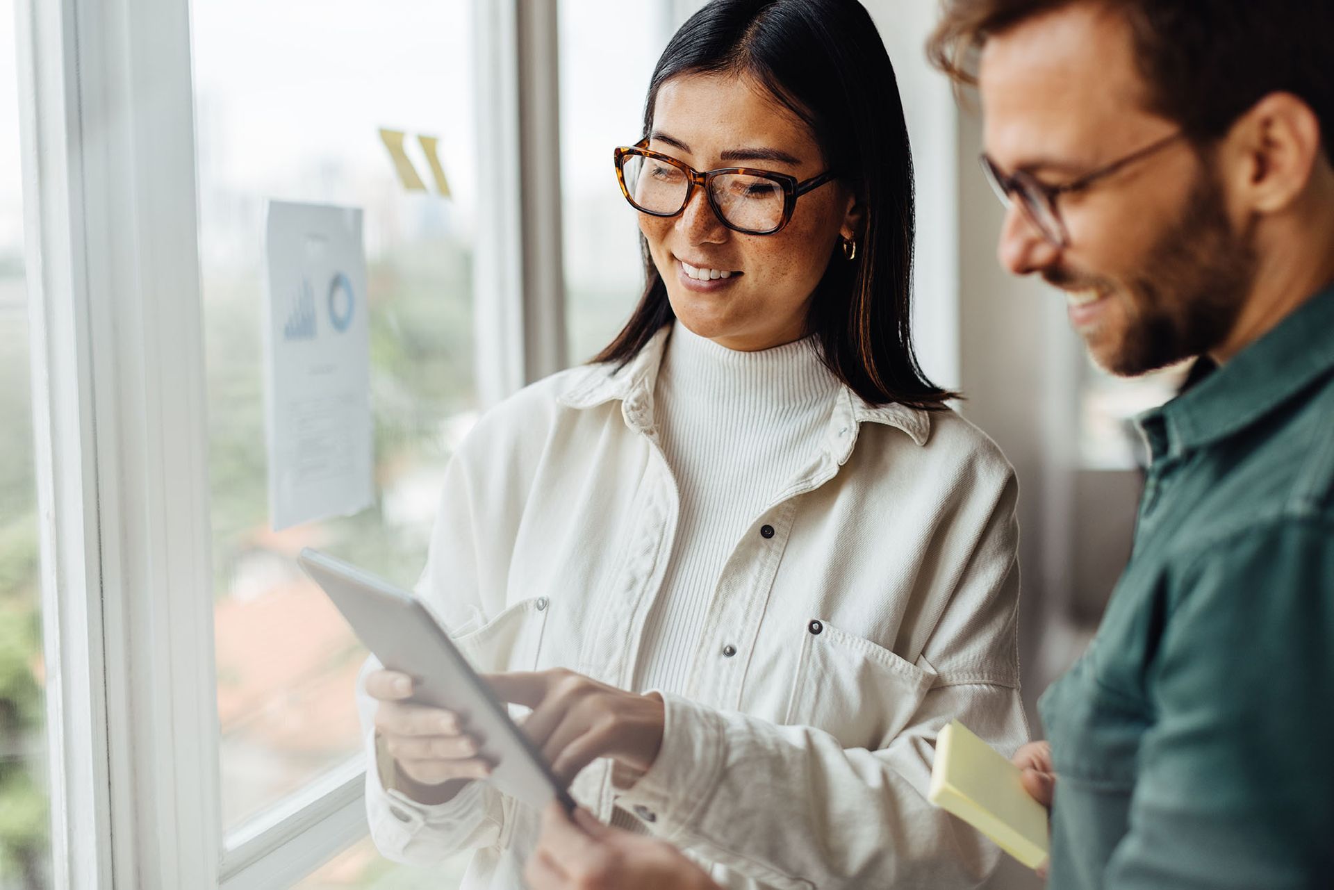 Employees checking information