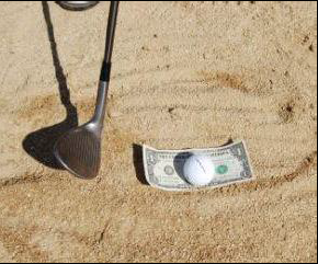 golf ball on dollar