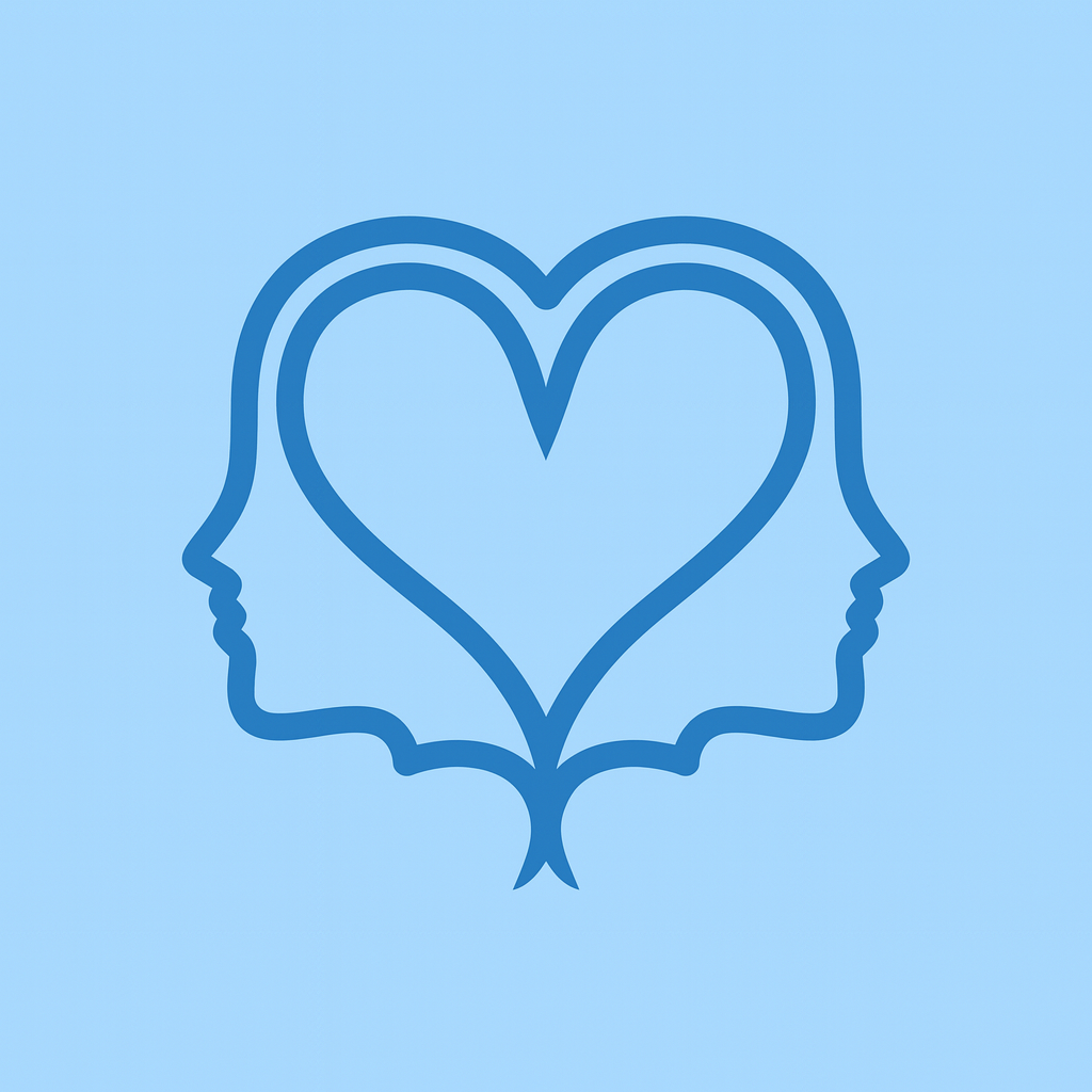 Blue square with a head silhouette, heart in brain, and text: Rapid Transformational Therapy, Results Oriented Therapy.