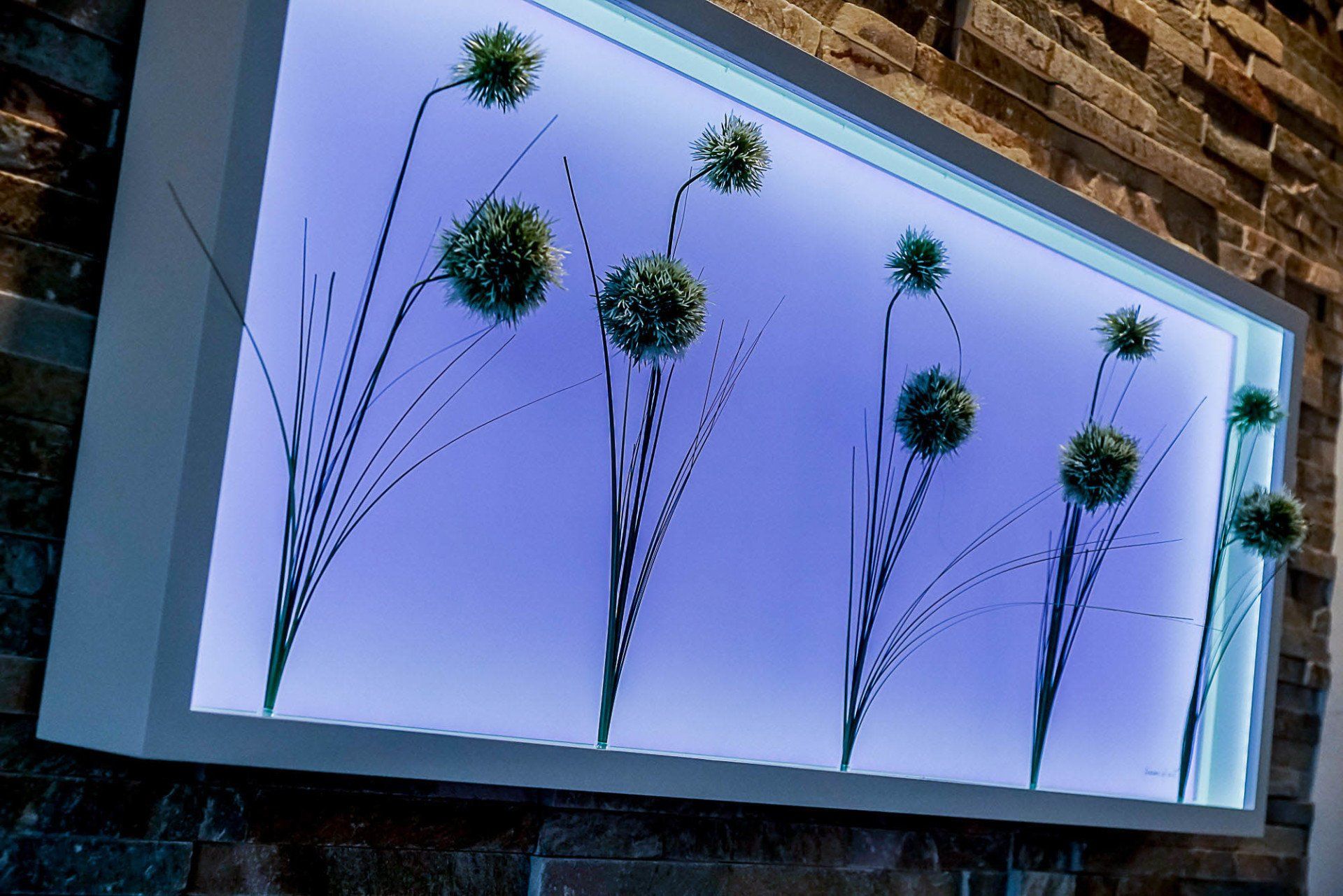 Bilderrahmen mit 3D-Pflanzen und Beleuchtung