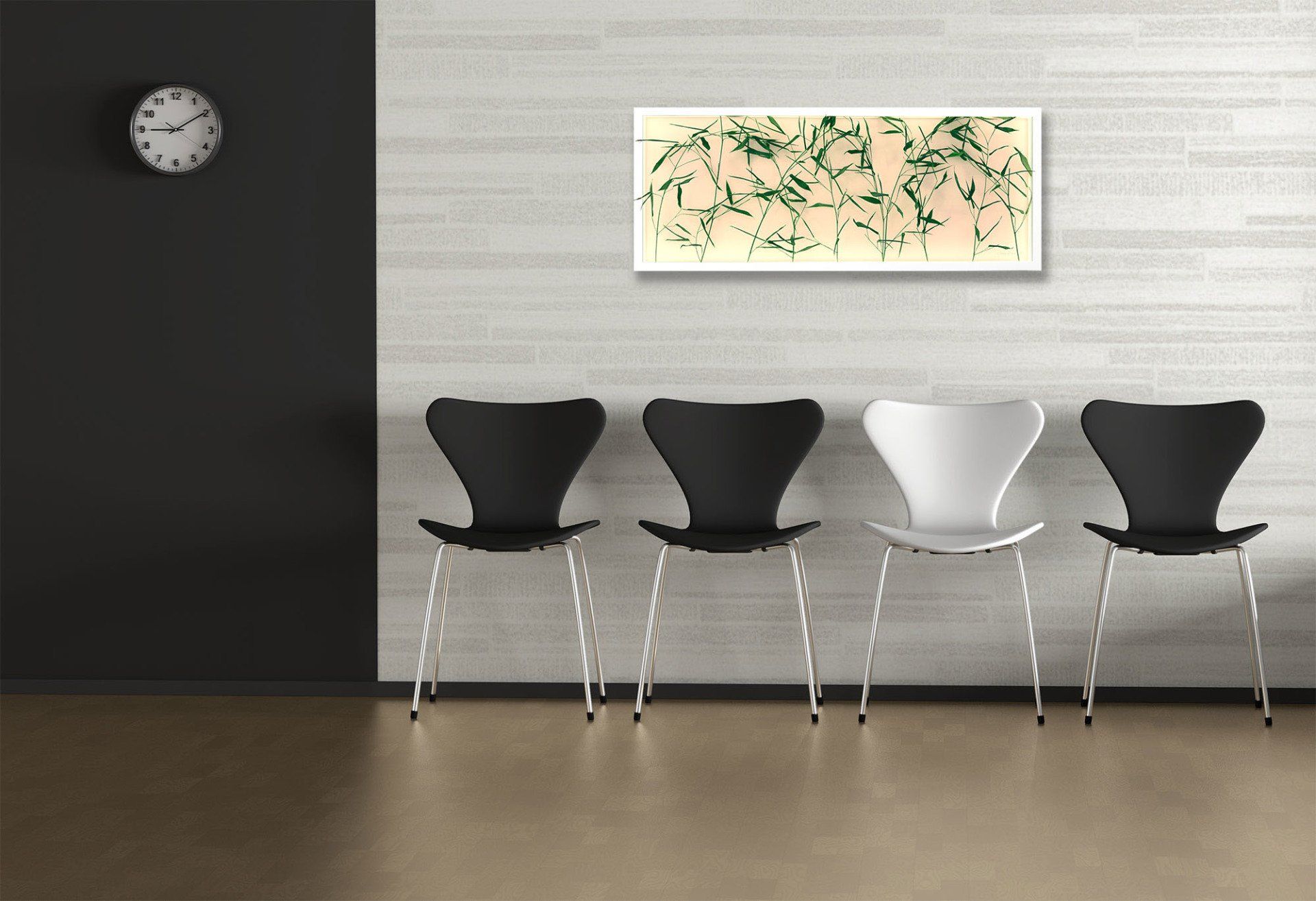 Rahmen mit Pflanzen und LED-Beleuchtung