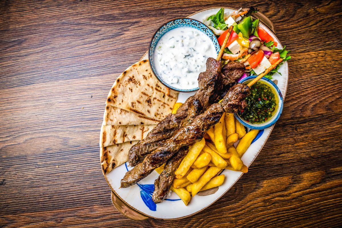 Lamb Souvlaki at The Exclusive Thai Kitchen inside Petersham Inn Hotel