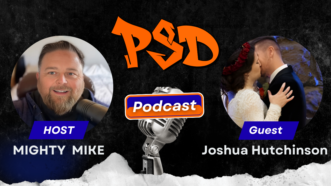 Podcast graphic with host 