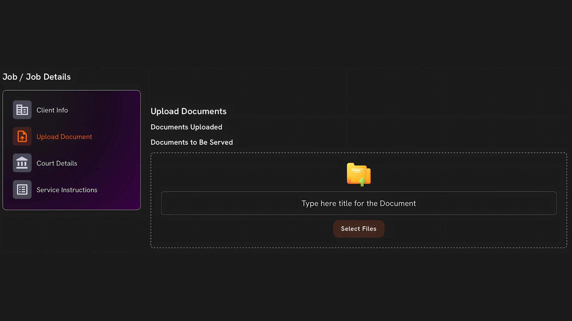 A dark interface displaying a file manager with a folder, a 