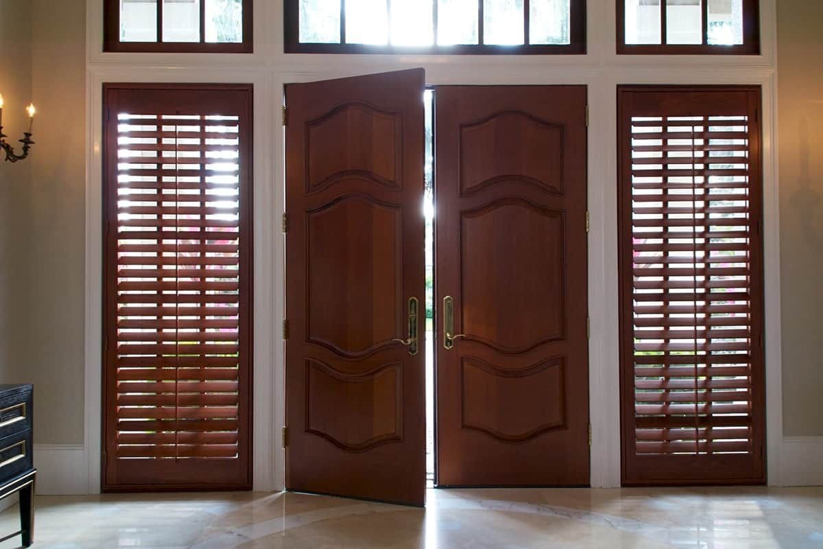 Door with shutters in lots of natural light near San Diego, California