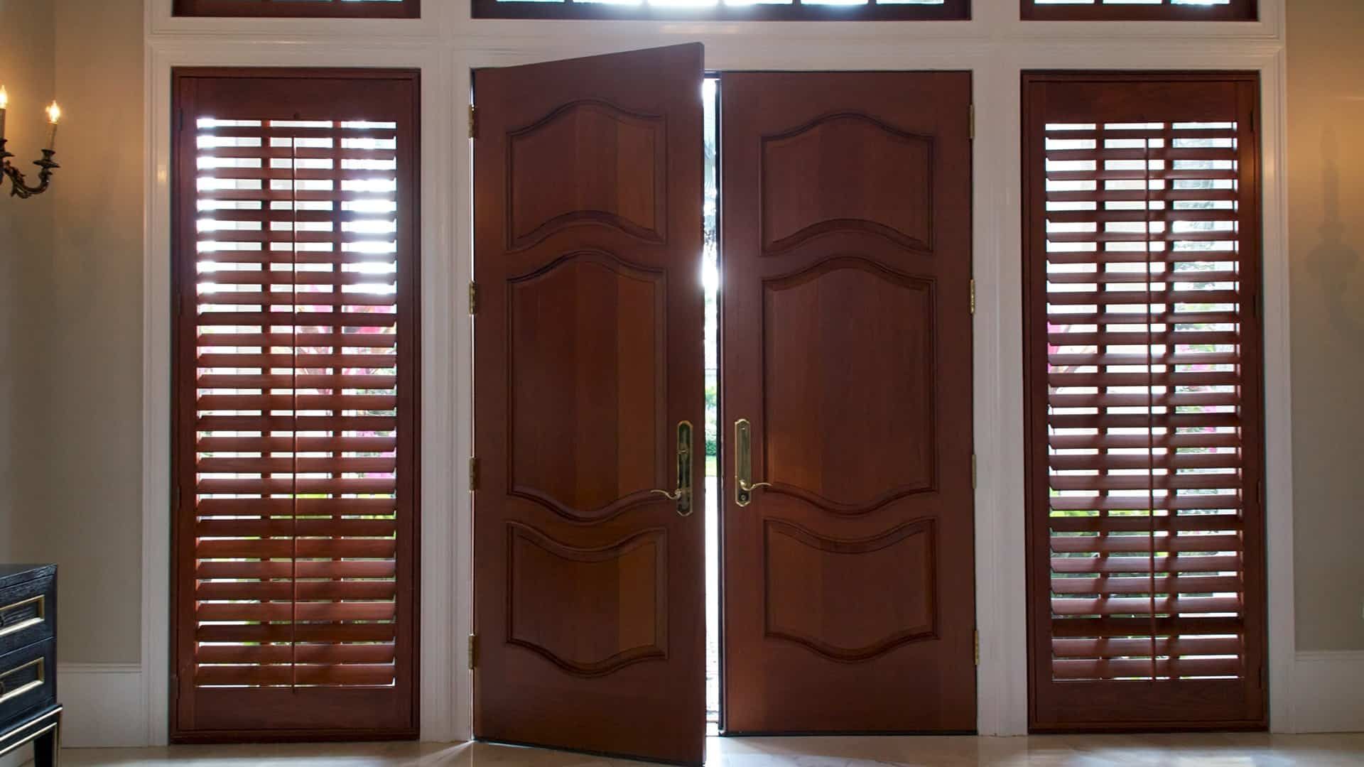 Door with shutters in lots of natural light near San Diego, California