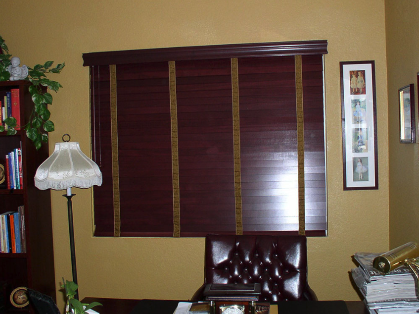 After Horizontal Stained Wood Blinds for Home Offices Near San Diego & La Jolla, California (CA)