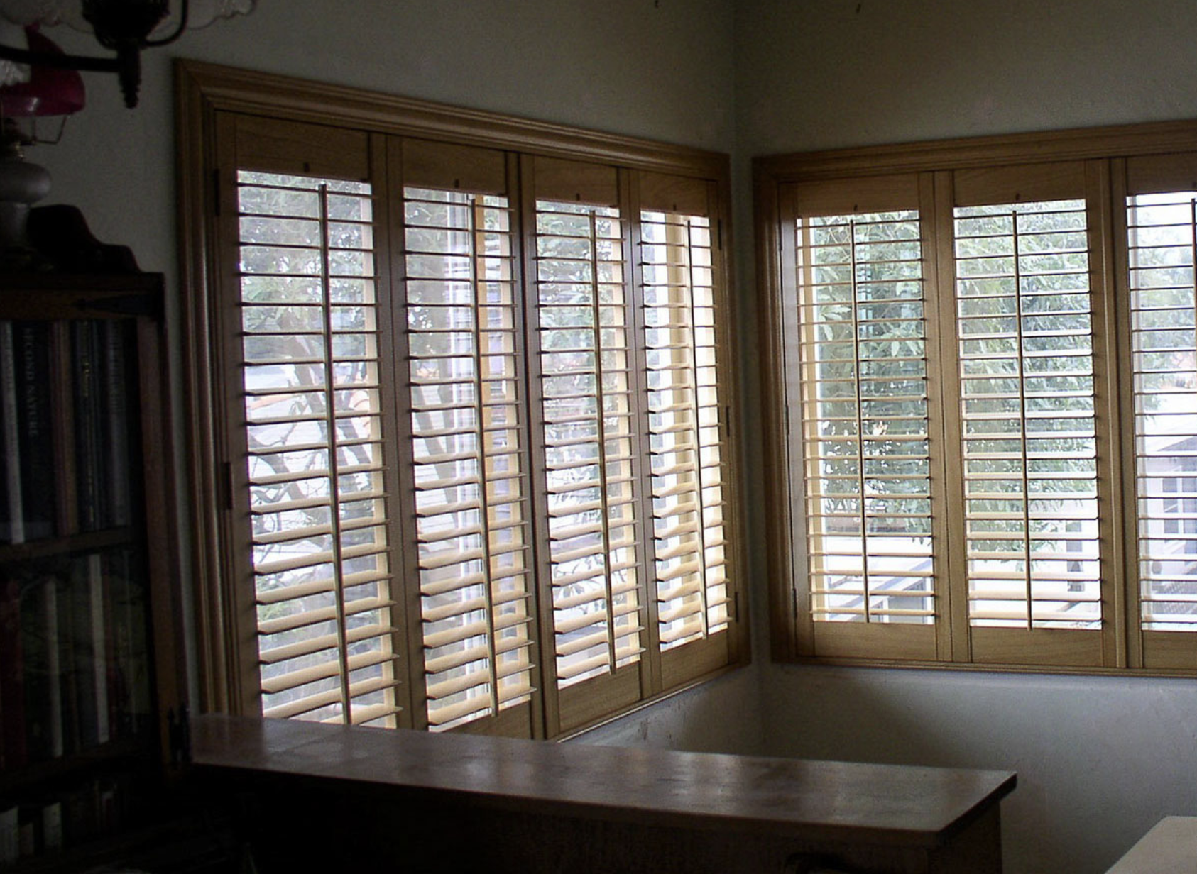 After Stained Wood Plantation Shutters for Home Windows Near San Diego & La Jolla, California (CA)