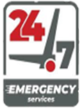 Three logos for same day service emergency services and satisfaction guaranteed