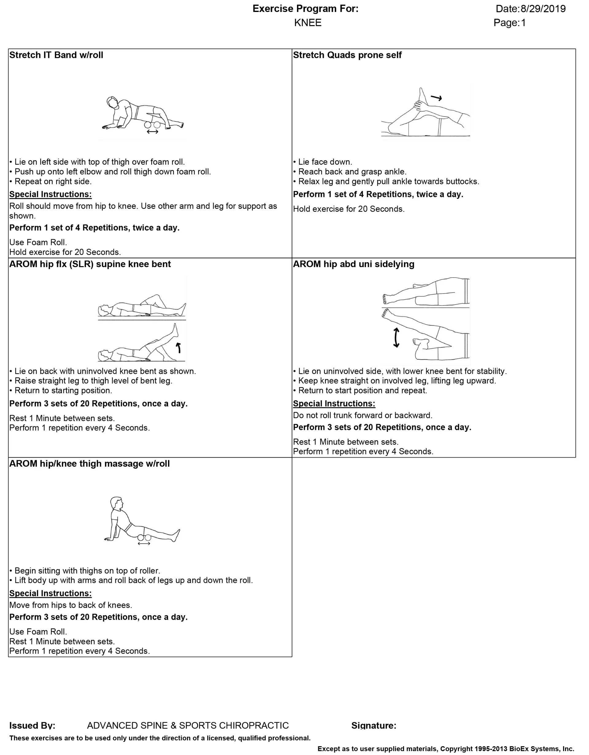 Workout program guide with exercise diagrams and instructions.
