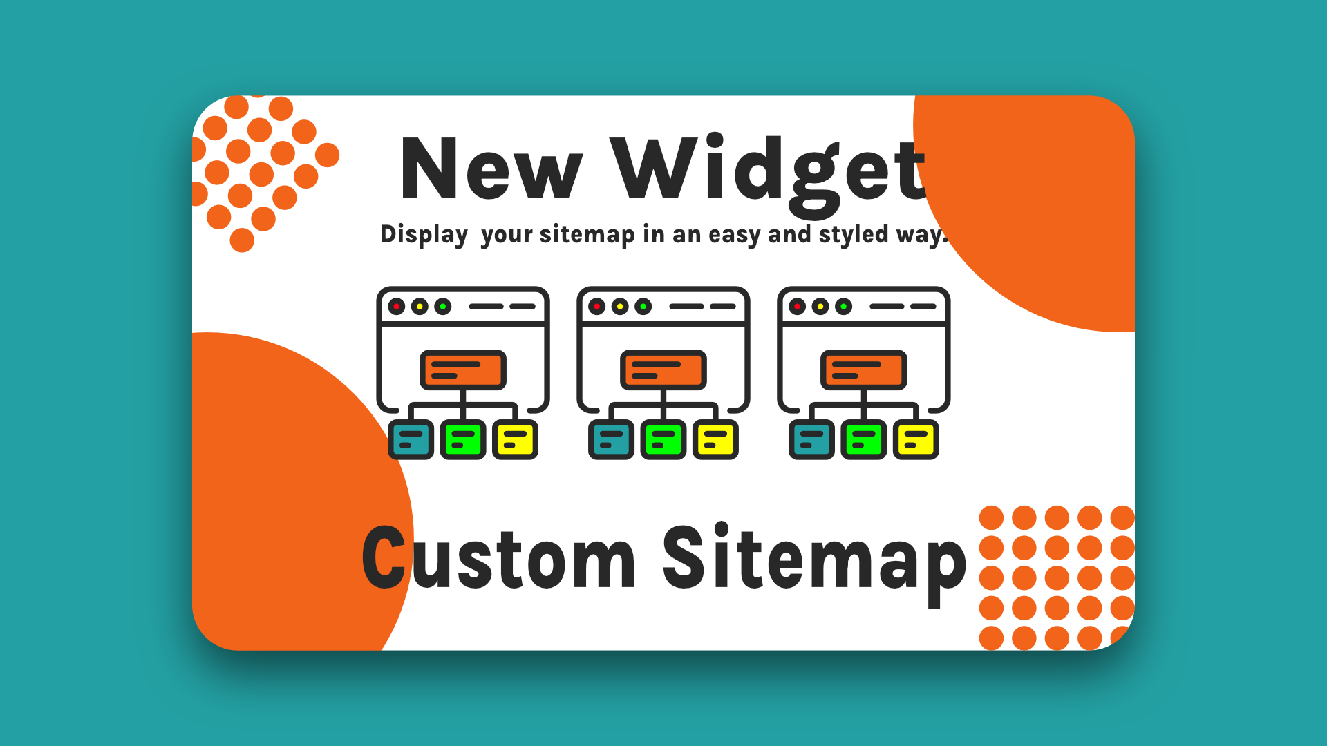 A card that says `` new widget custom sitemap '' on it.
