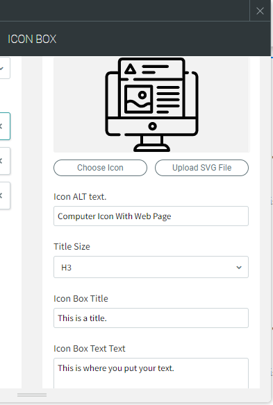A computer icon is being created in a icon box.