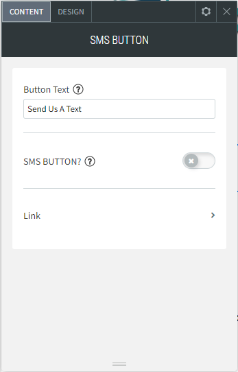 A screenshot of a sms button on a computer screen