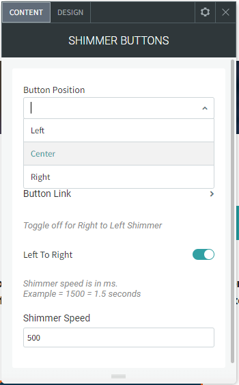 A screenshot of a shimmer buttons page on a computer.