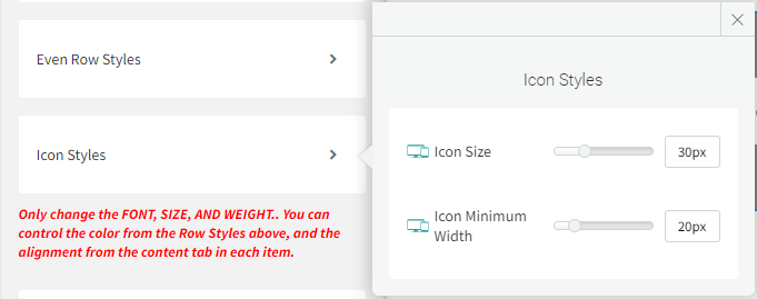 A screenshot of a computer screen showing icons and font styles
