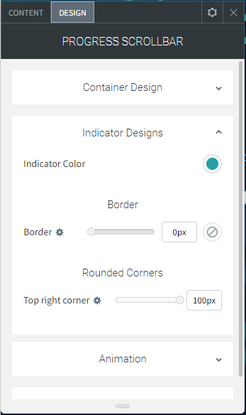 A screenshot of a progress scrolling bar on a website.