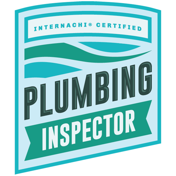 A logo for a plumbing inspector that is certified
