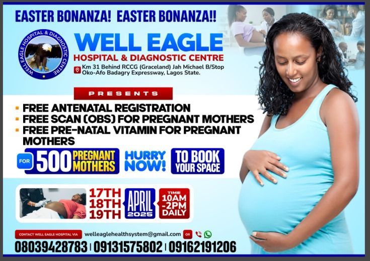 An advertisement for well eagle hospital and diagnostic centre