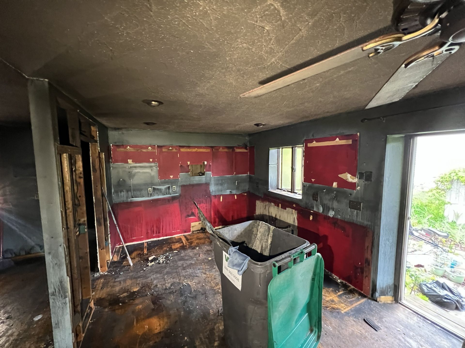 Fire restoration bathroom before
