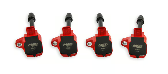 MSD 82494 Ignition Coil (Honda 1.5L/2.0L/2.0T Direct Ignition Coil - Red - 4-pin)
