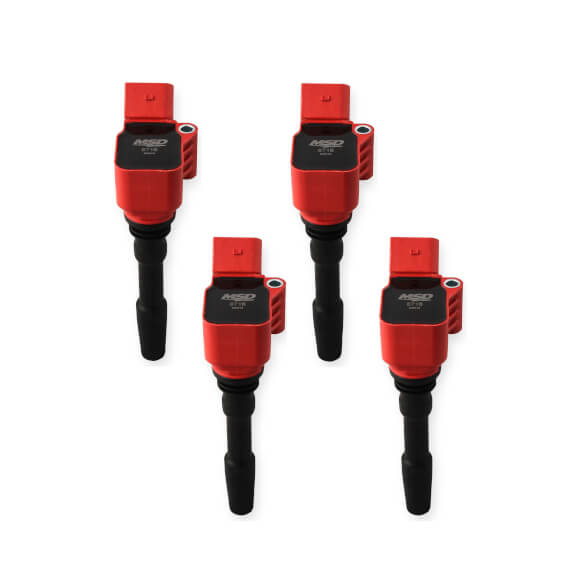 MSD 87164 Ignition Coil (VW/Audi 1.8L/2.0L Direct Ignition Coil - Red - 4-pin)