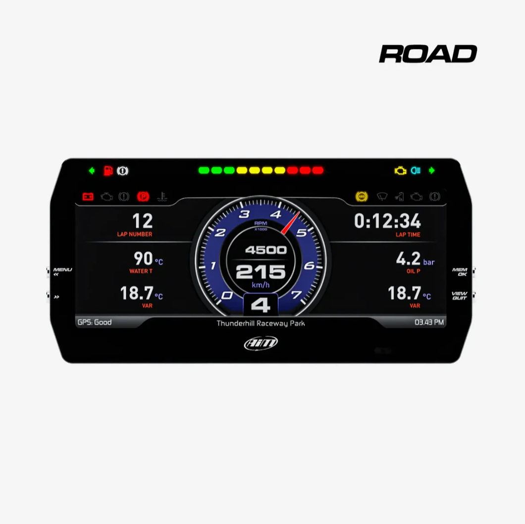 AiM MXT 1.3 Strada Racing Monitor (10-inch Color Display, Road Icons Edition)