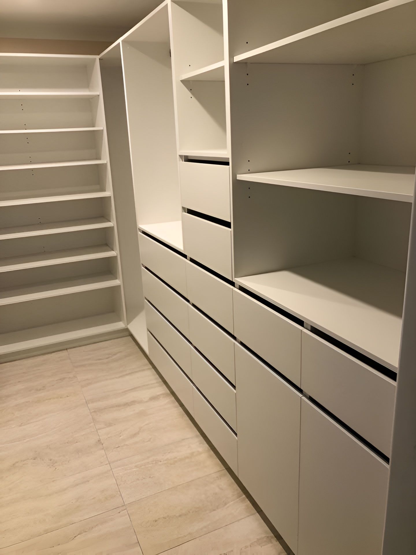 A Walk In Closet With Lots Of Shelves And Drawers — D & L Custom Cabinets In South Murwillumbah, NSW
