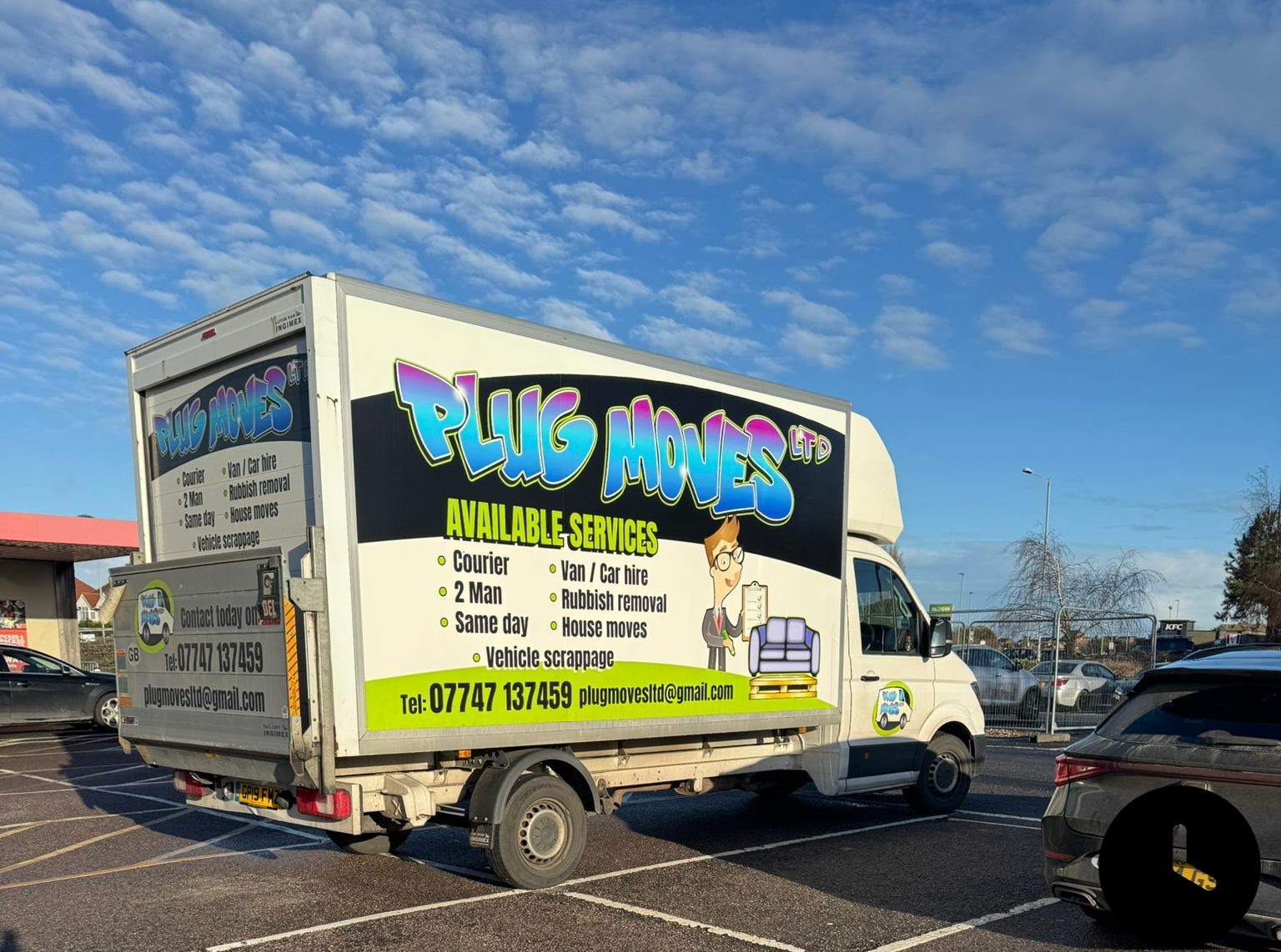 Moving van with 