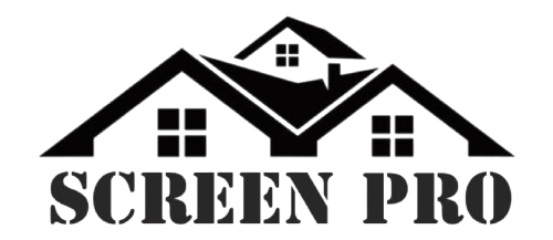 Logo of "SCREEN PRO" with a house graphic.